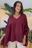 Made in Italy Santos Artist Smock Bordeaux /14 =